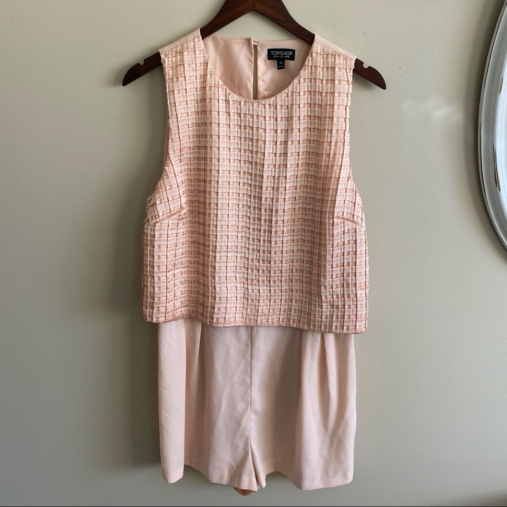 Topshop Open Back Blush Pink Sleeveless Romper Size 12